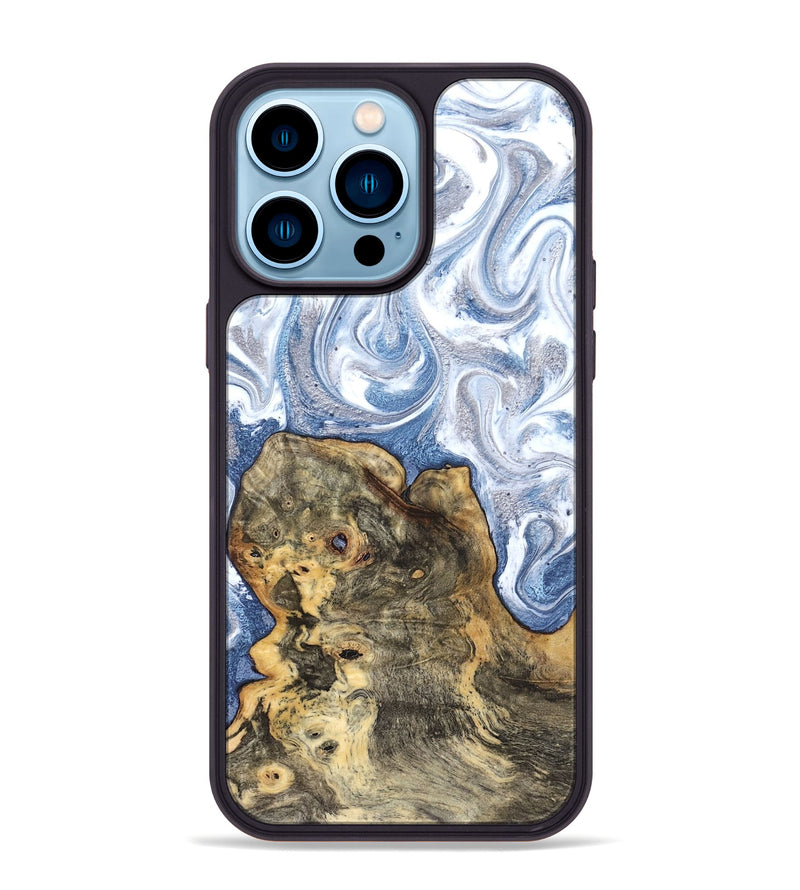 iPhone 14 Pro Max Wood Phone Case - Brianna (Blue, 820159)