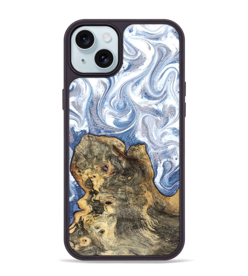iPhone 15 Plus Wood Phone Case - Brianna (Blue, 820159)