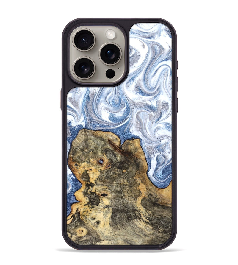 iPhone 15 Pro Max Wood Phone Case - Brianna (Blue, 820159)