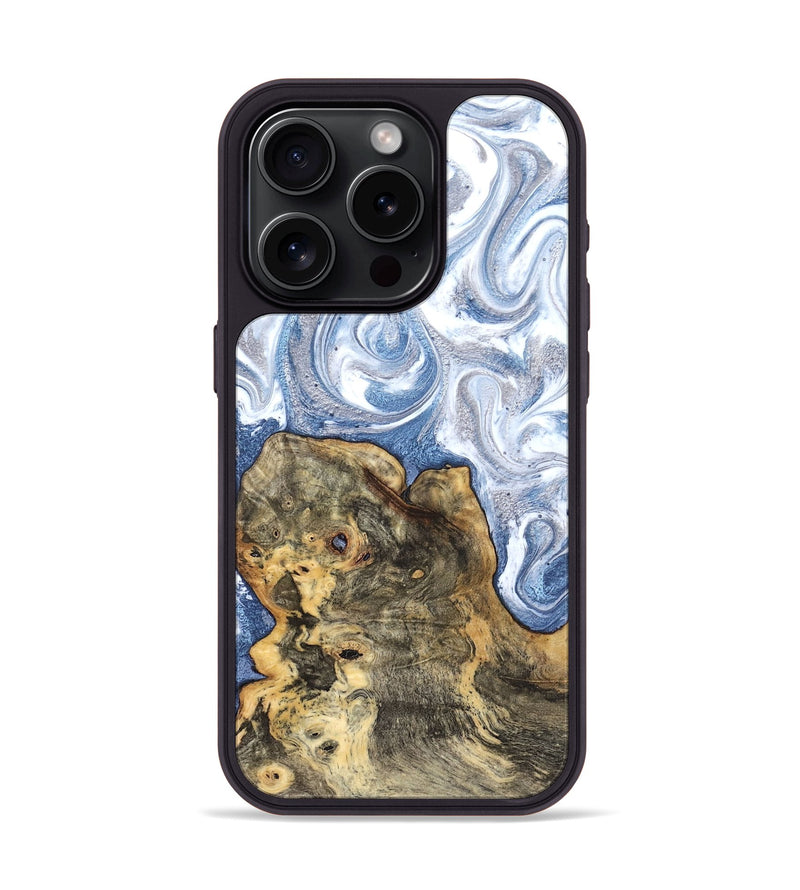 iPhone 15 Pro Wood Phone Case - Brianna (Blue, 820159)