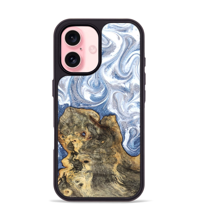iPhone 16 Wood Phone Case - Brianna (Blue, 820159)