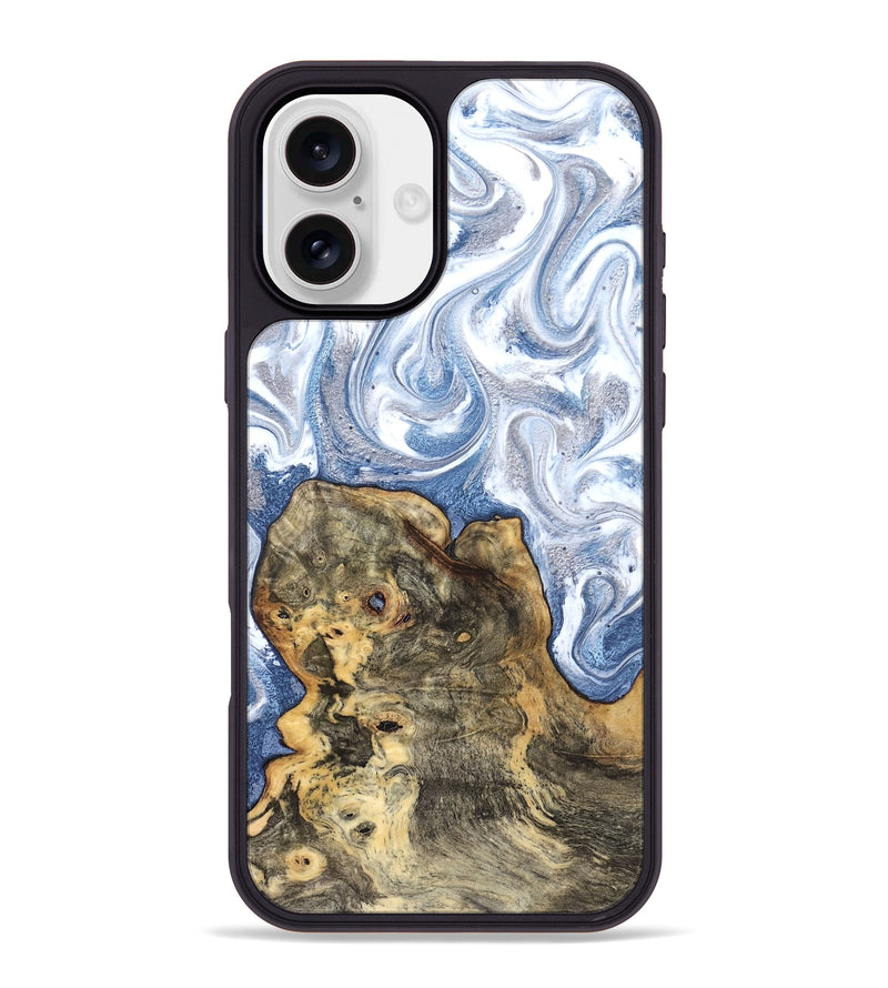 iPhone 16 Plus Wood Phone Case - Brianna (Blue, 820159)