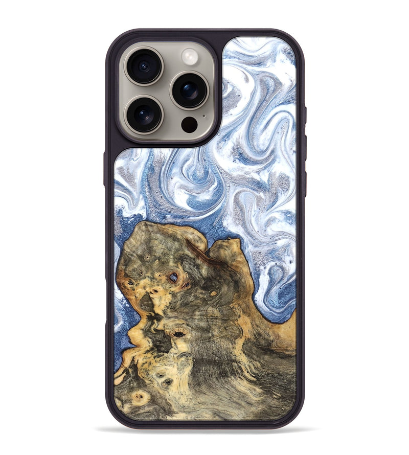 iPhone 16 Pro Max Wood Phone Case - Brianna (Blue, 820159)