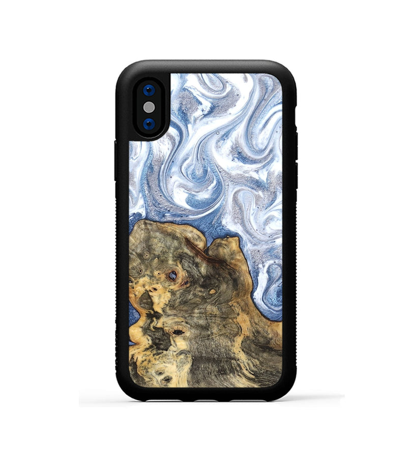 iPhone Xs Wood Phone Case - Brianna (Blue, 820159)