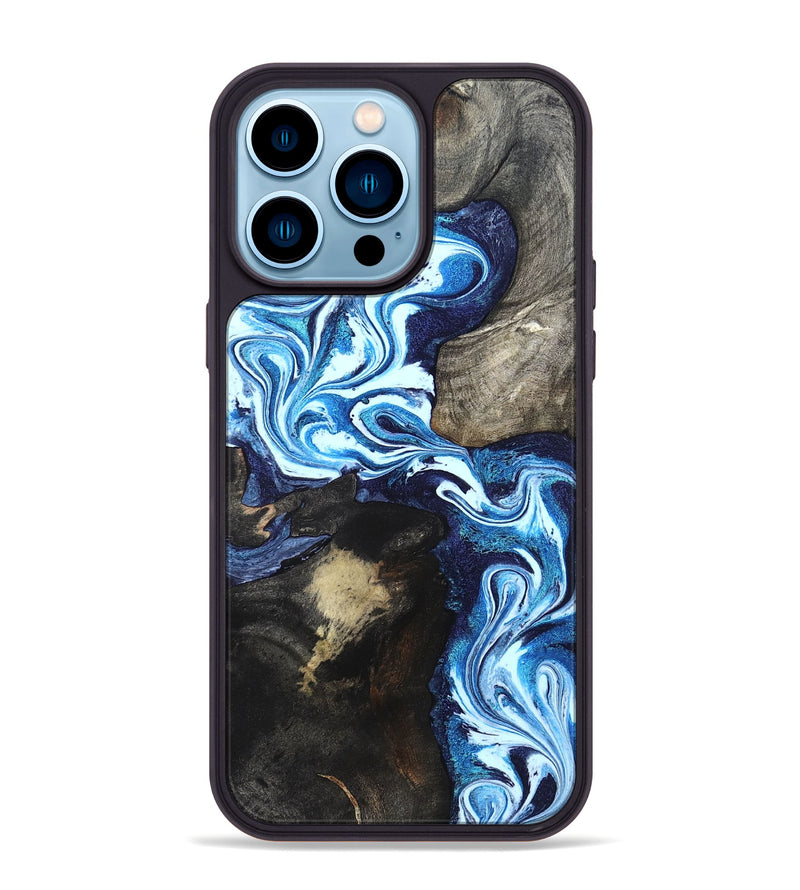 iPhone 14 Pro Max Wood Phone Case - Flossie (Blue, 820160)