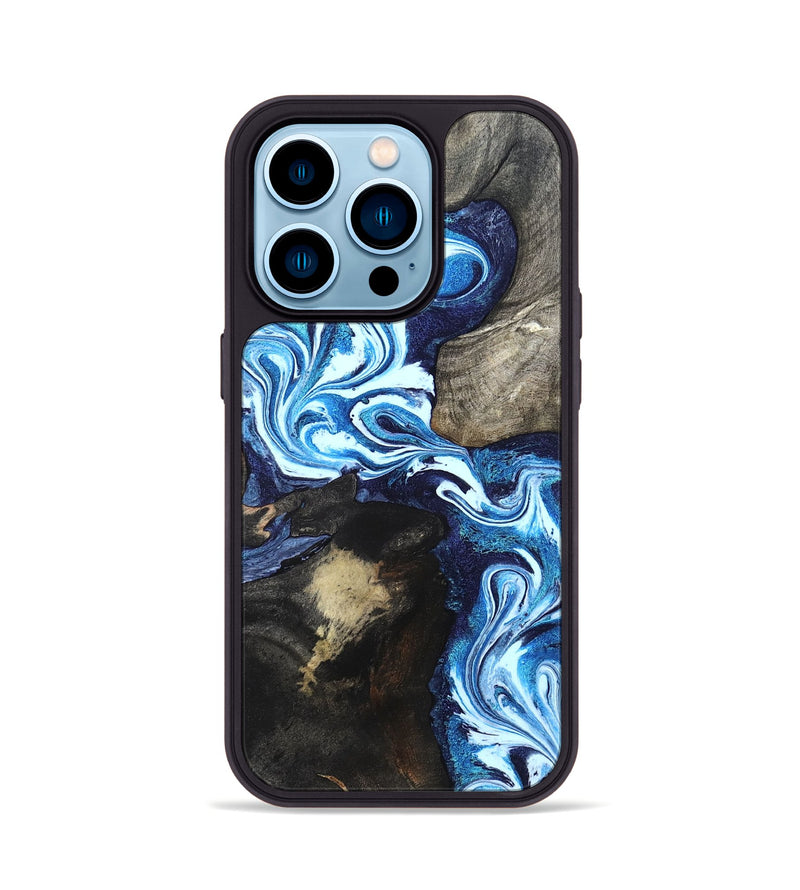 iPhone 14 Pro Wood Phone Case - Flossie (Blue, 820160)