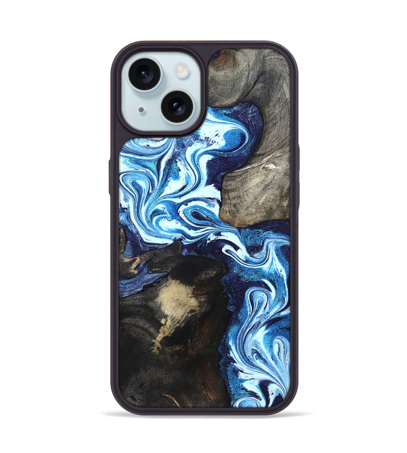 iPhone 15 Wood Phone Case - Flossie (Blue, 820160)