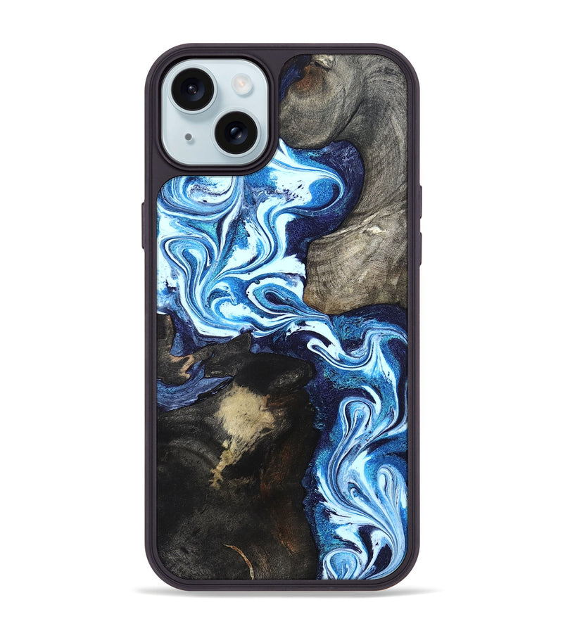 iPhone 15 Plus Wood Phone Case - Flossie (Blue, 820160)