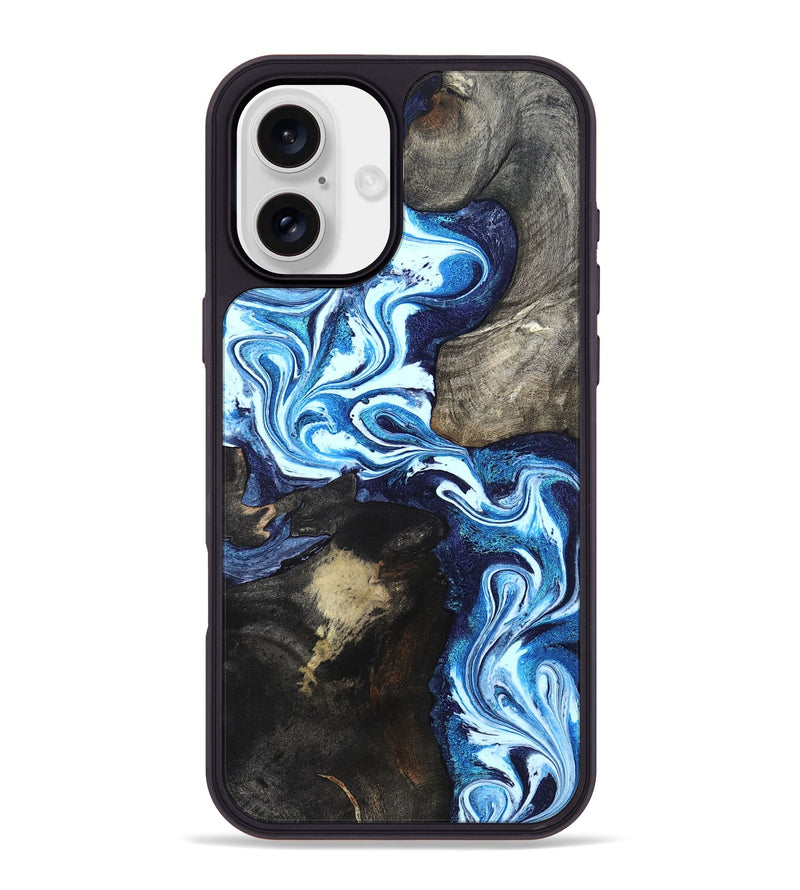 iPhone 16 Plus Wood Phone Case - Flossie (Blue, 820160)
