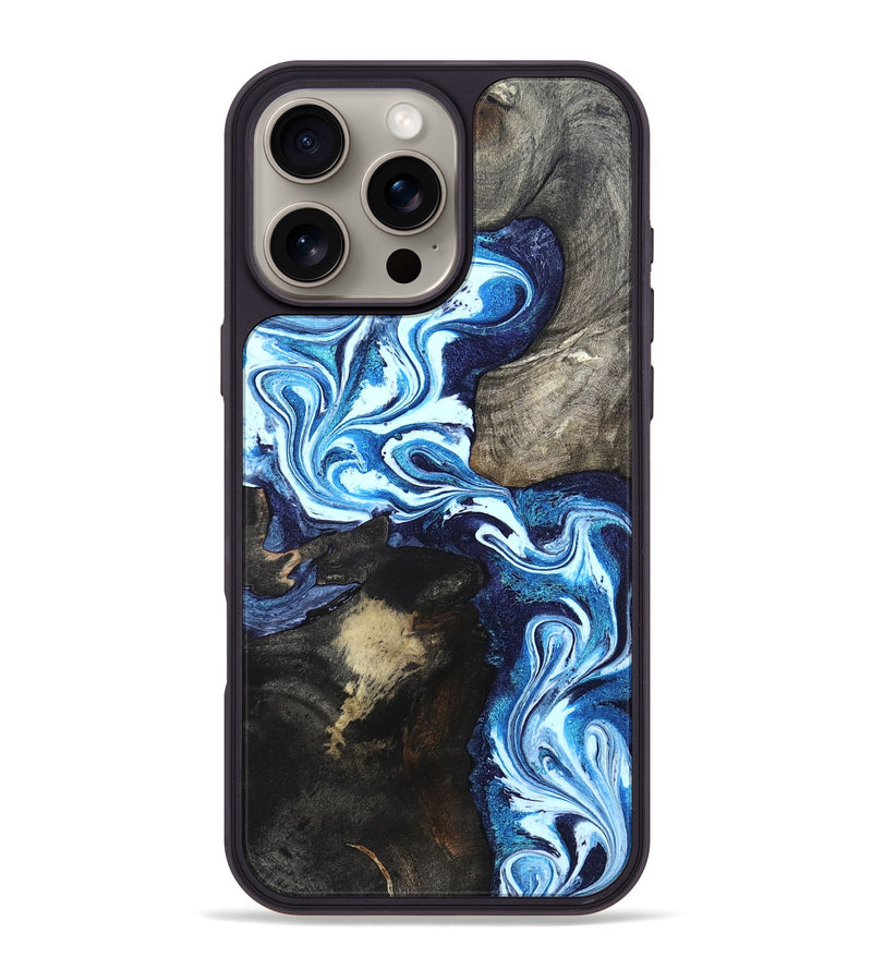 iPhone 16 Pro Max Wood Phone Case - Flossie (Blue, 820160)