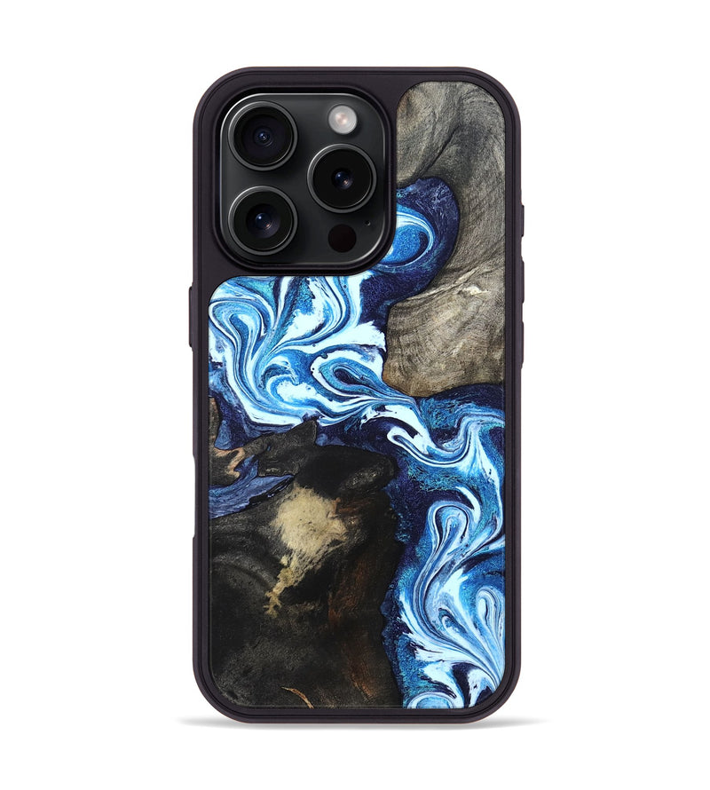 iPhone 16 Pro Wood Phone Case - Flossie (Blue, 820160)