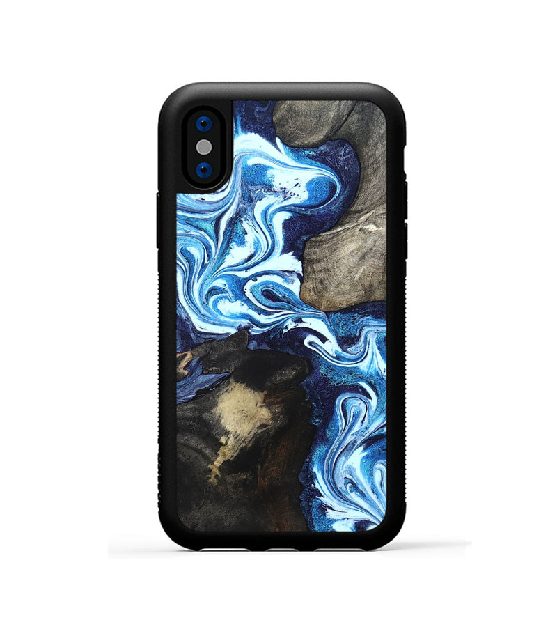 iPhone Xs Wood Phone Case - Flossie (Blue, 820160)