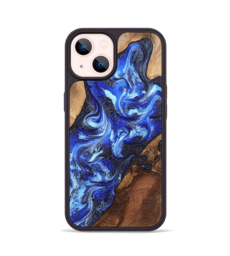 iPhone 14 Wood Phone Case - Emile (Blue, 820161)