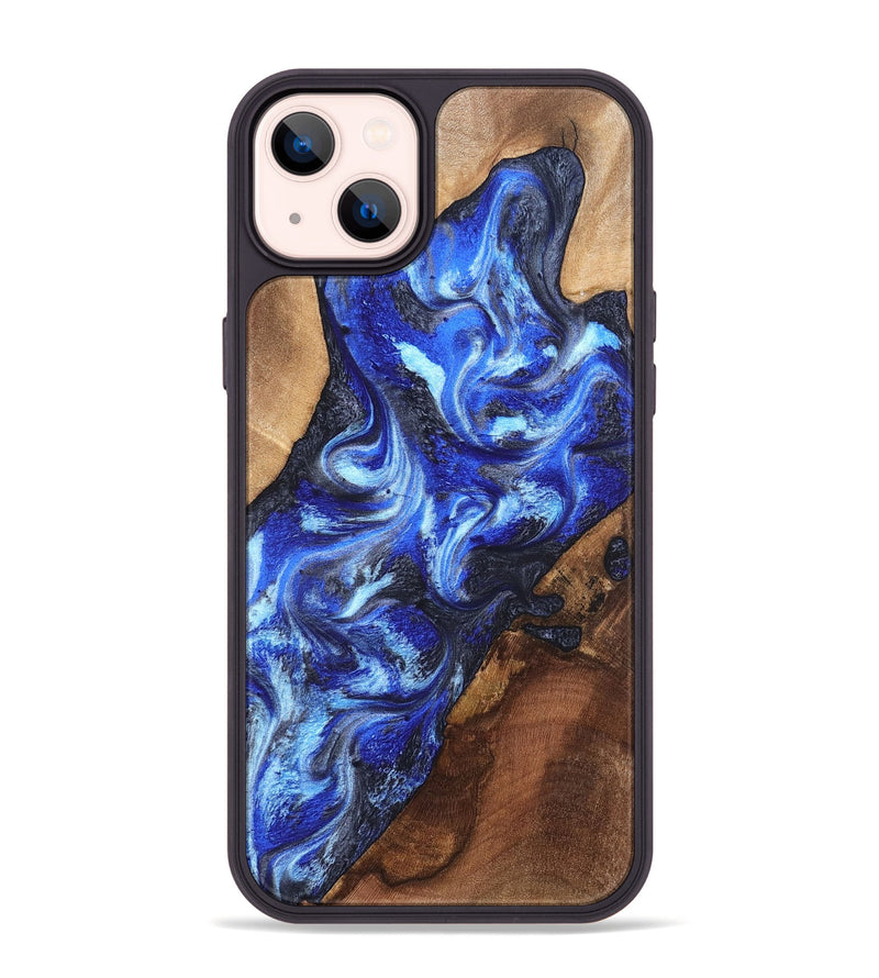 iPhone 14 Plus Wood Phone Case - Emile (Blue, 820161)