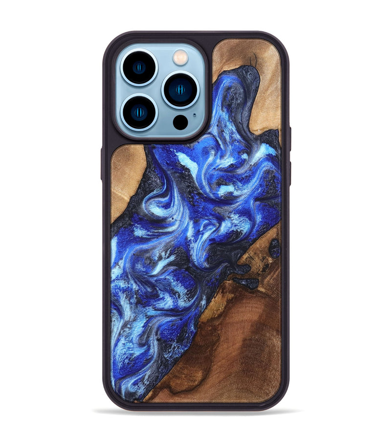 iPhone 14 Pro Max Wood Phone Case - Emile (Blue, 820161)