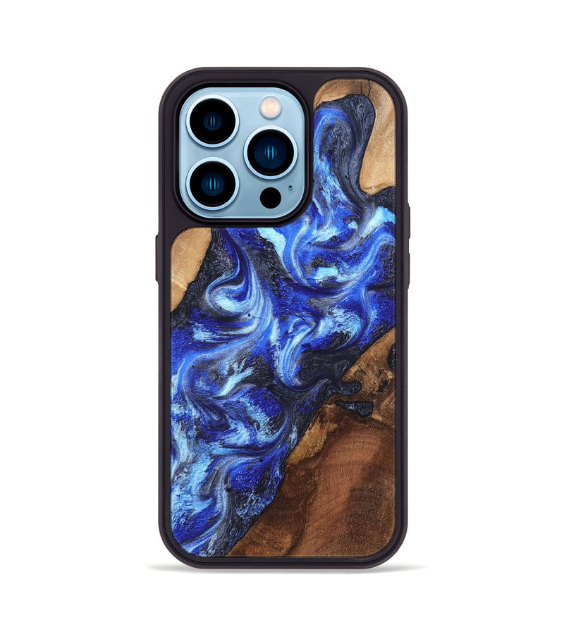 iPhone 14 Pro Wood Phone Case - Emile (Blue, 820161)