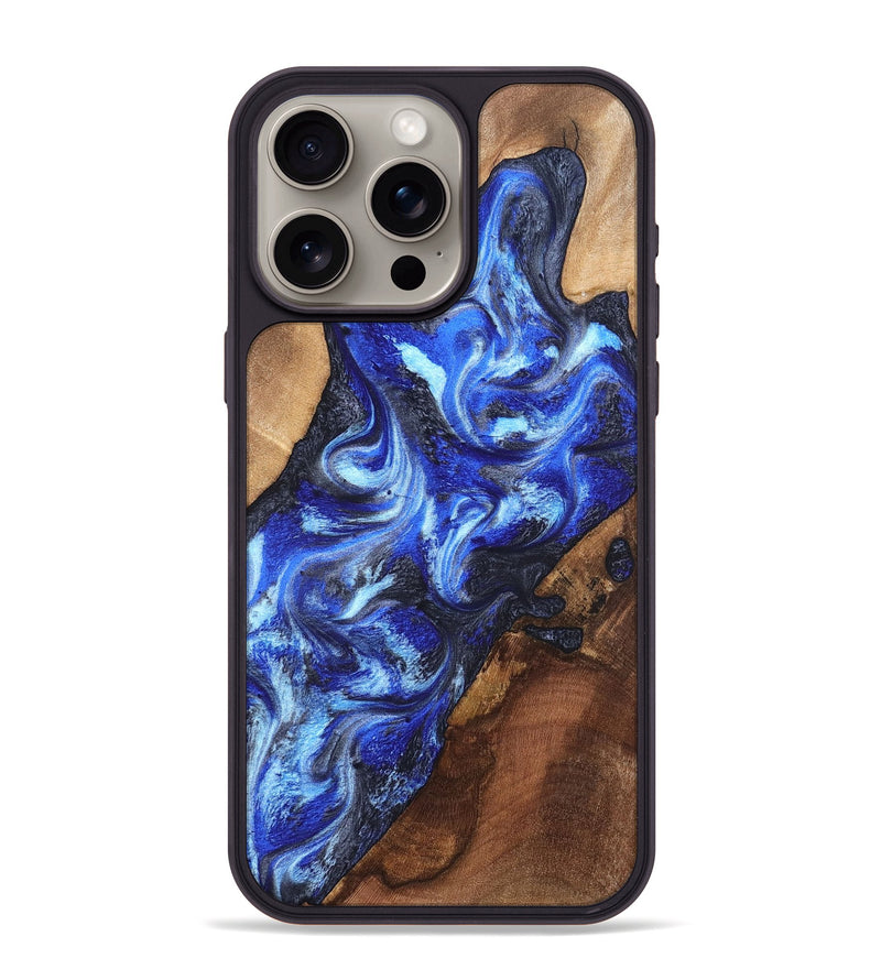 iPhone 15 Pro Max Wood Phone Case - Emile (Blue, 820161)