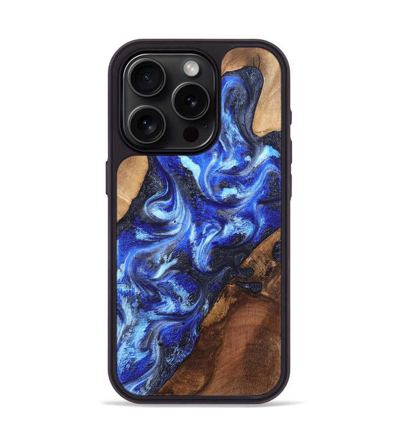 iPhone 15 Pro Wood Phone Case - Emile (Blue, 820161)