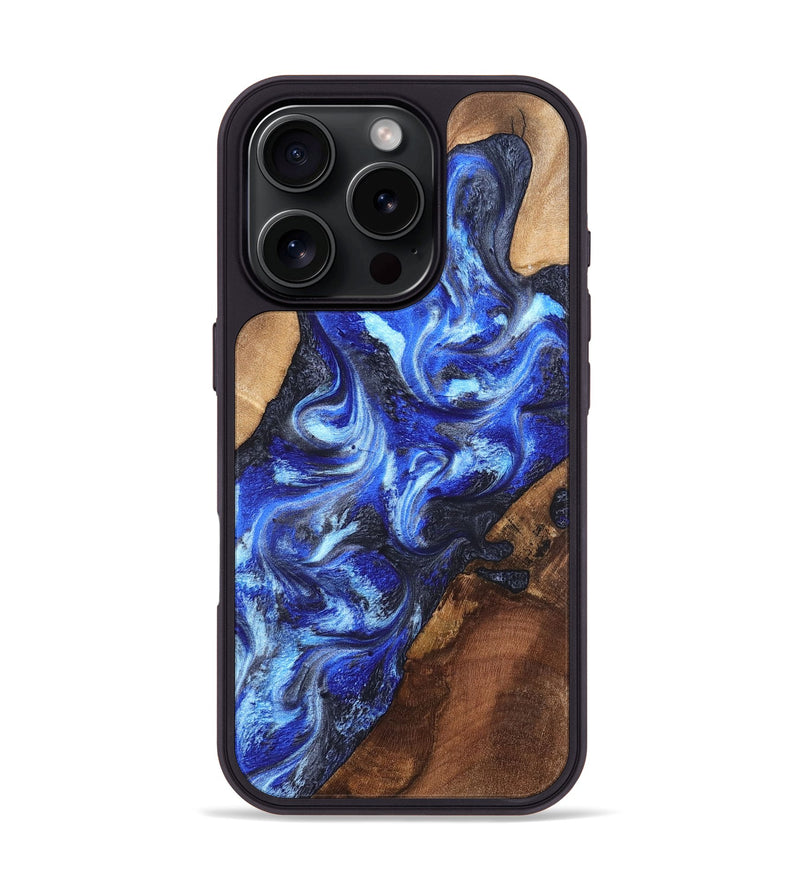 iPhone 16 Pro Wood Phone Case - Emile (Blue, 820161)