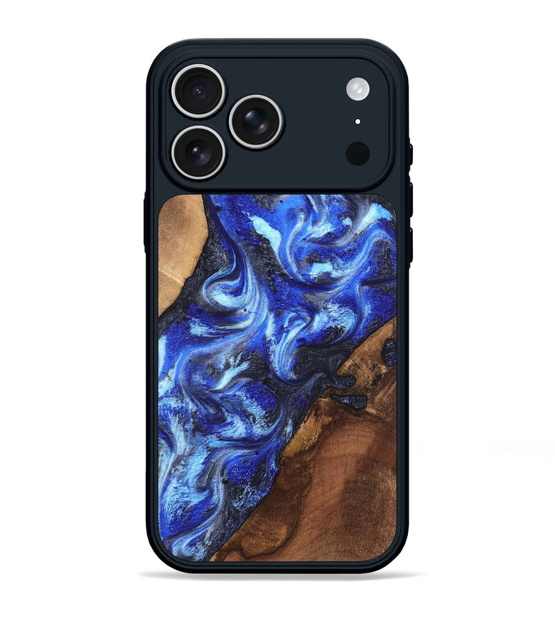 iPhone 17 Pro Max Wood Phone Case - Emile (Blue, 820161)