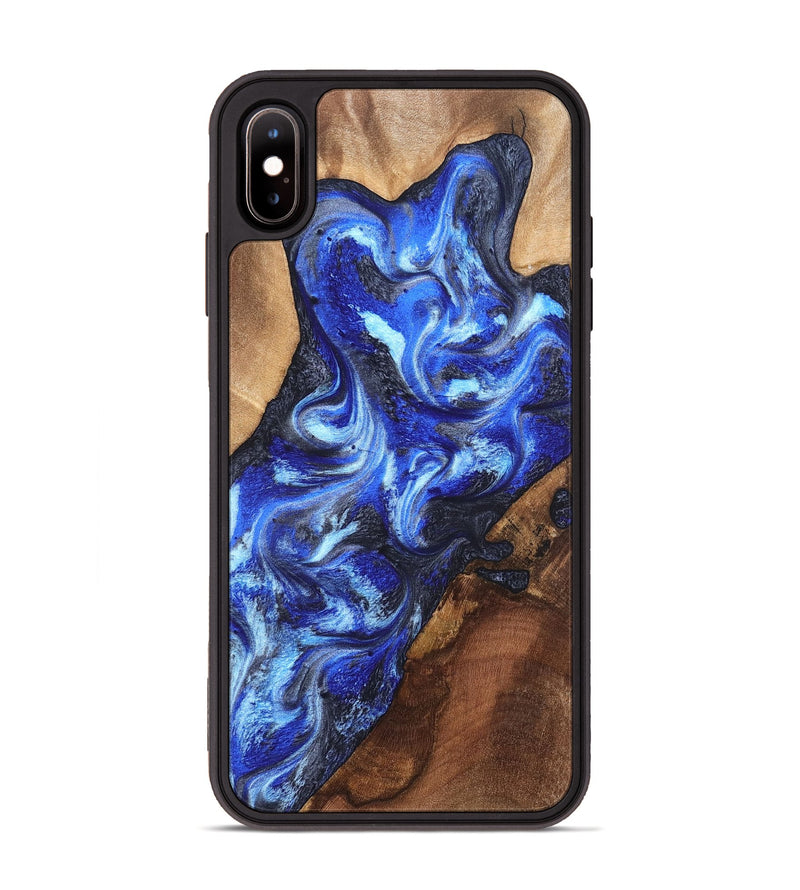 iPhone Xs Max Wood Phone Case - Emile (Blue, 820161)