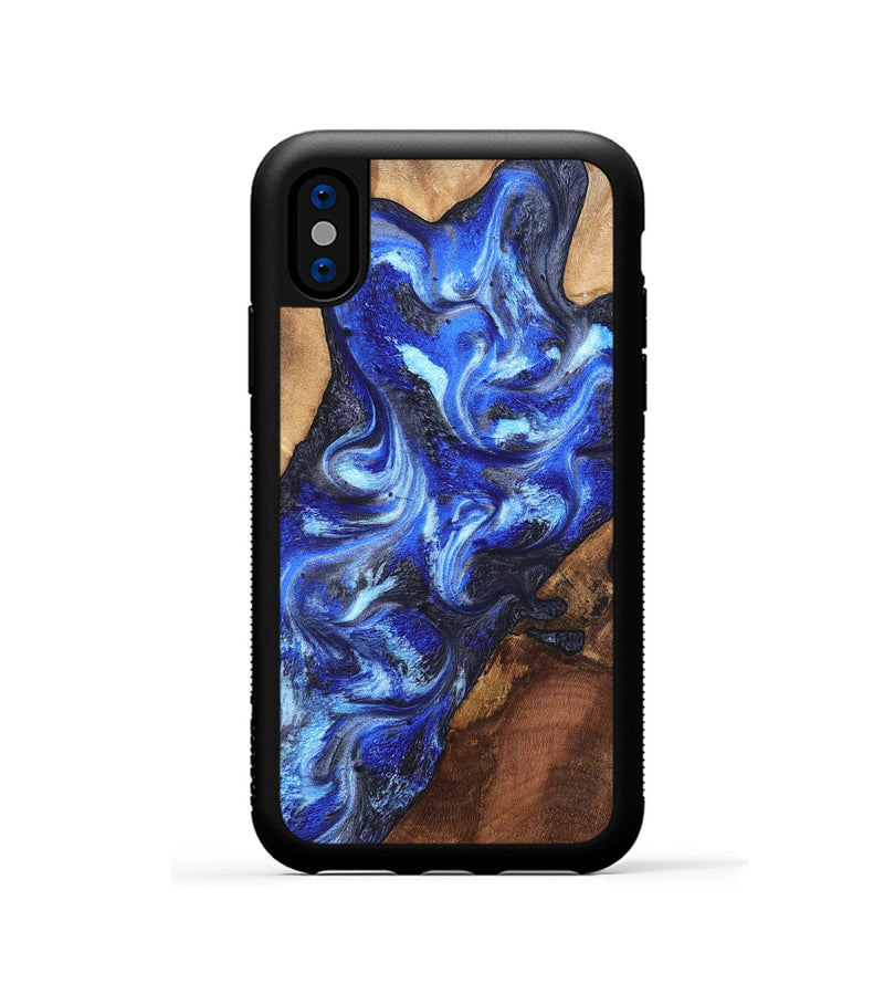 iPhone Xs Wood Phone Case - Emile (Blue, 820161)