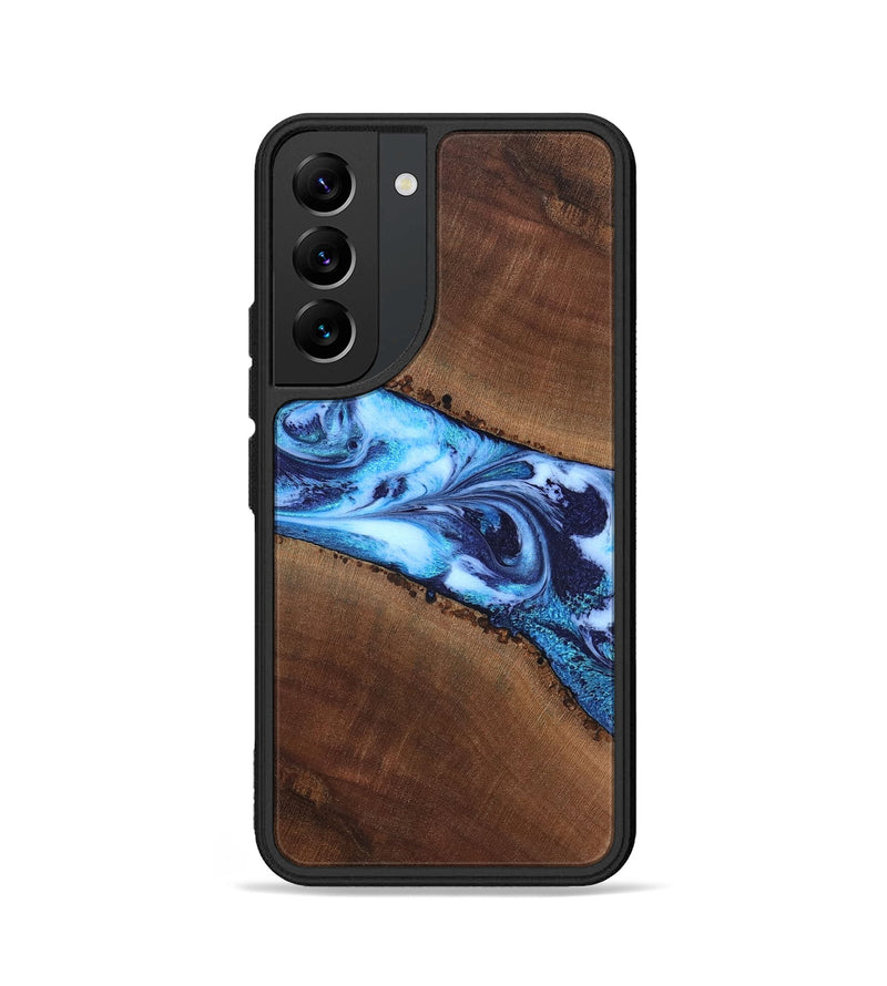 Galaxy S22 Wood Phone Case - King (Blue, 820162)