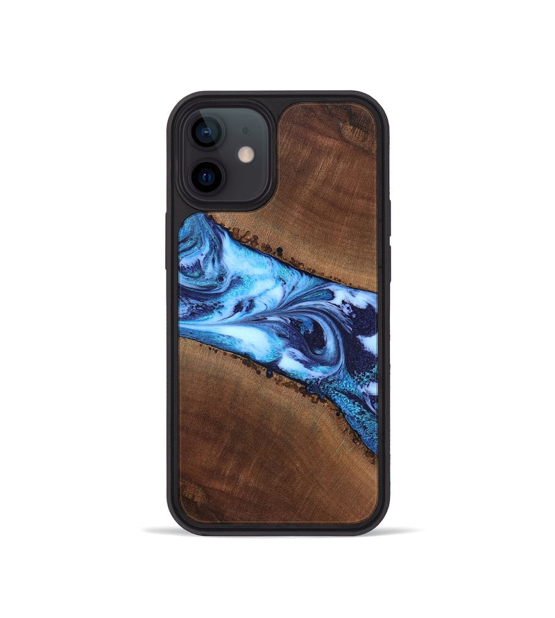 iPhone 12 mini Wood Phone Case - King (Blue, 820162)