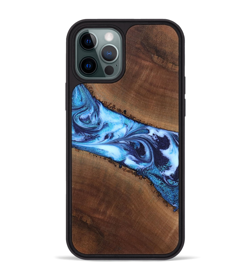 iPhone 12 Pro Max Wood Phone Case - King (Blue, 820162)