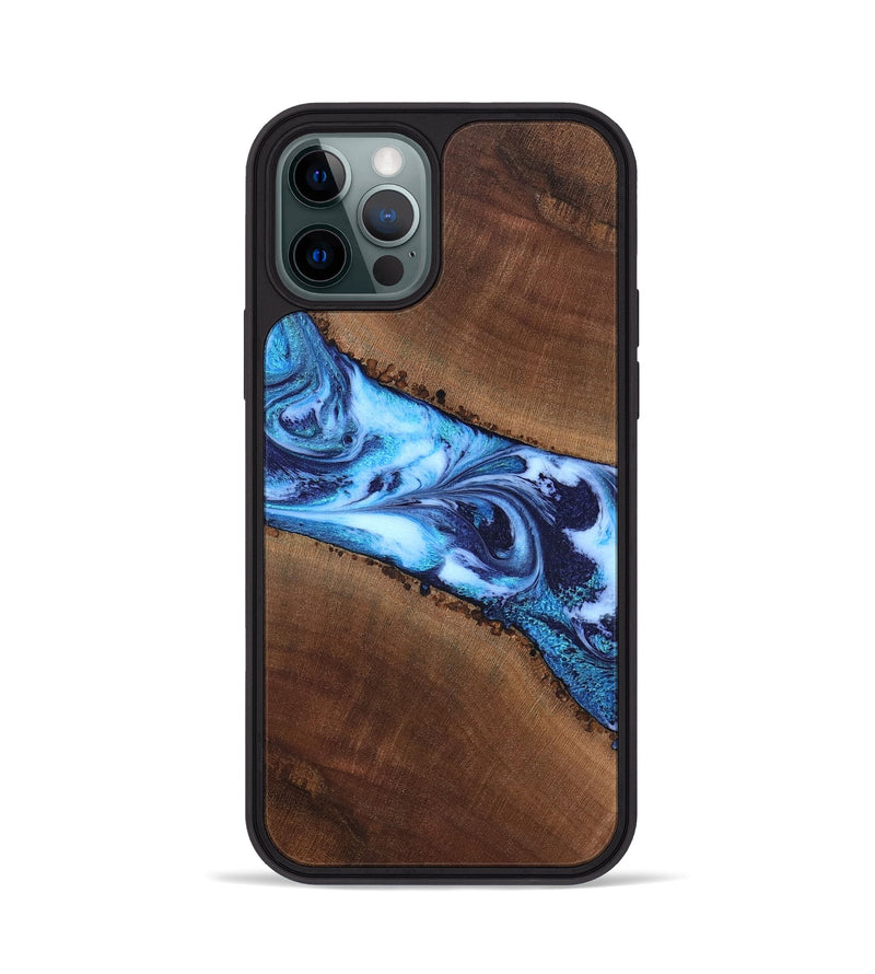 iPhone 12 Pro Wood Phone Case - King (Blue, 820162)
