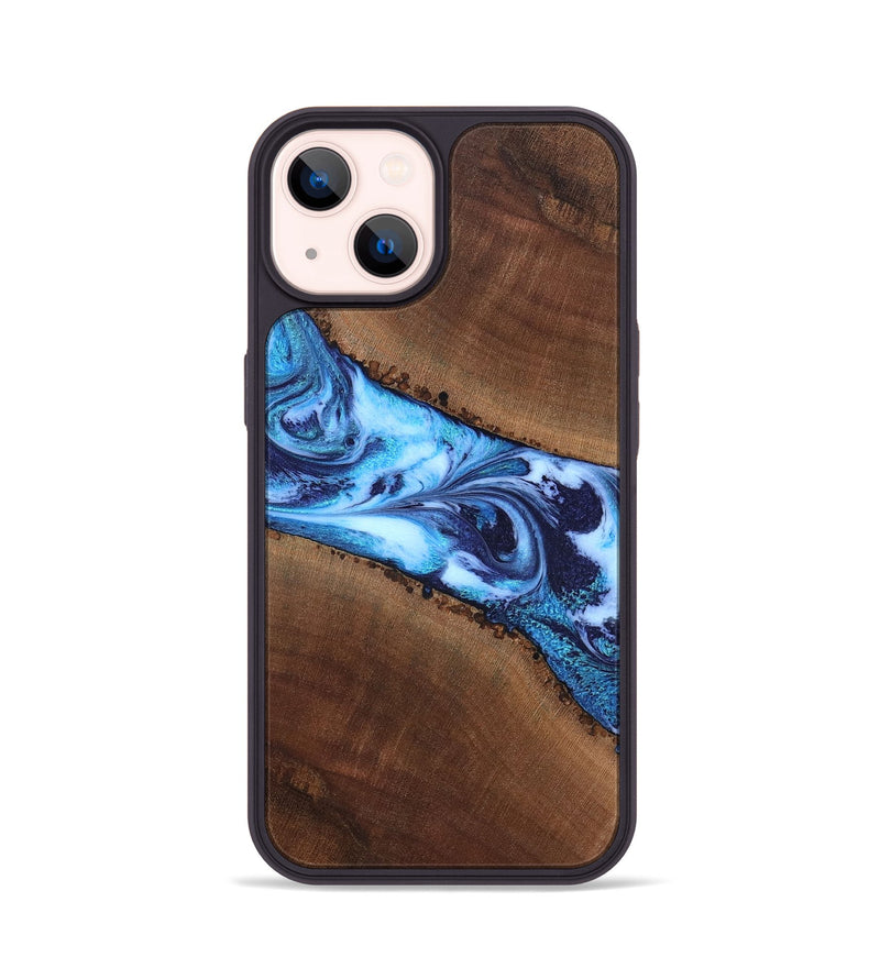 iPhone 14 Wood Phone Case - King (Blue, 820162)