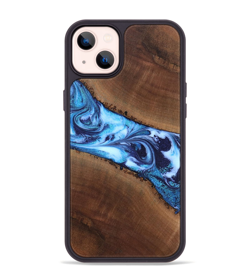 iPhone 14 Plus Wood Phone Case - King (Blue, 820162)