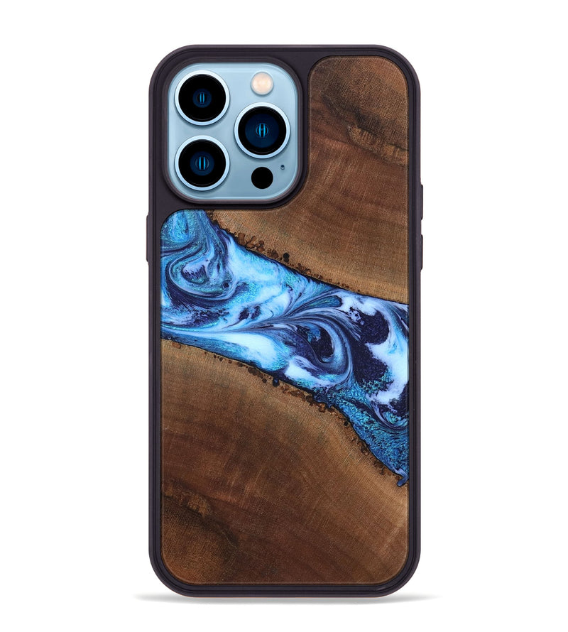 iPhone 14 Pro Max Wood Phone Case - King (Blue, 820162)