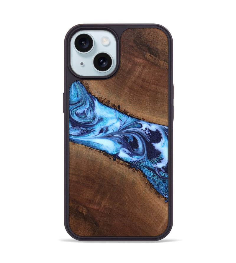 iPhone 15 Wood Phone Case - King (Blue, 820162)