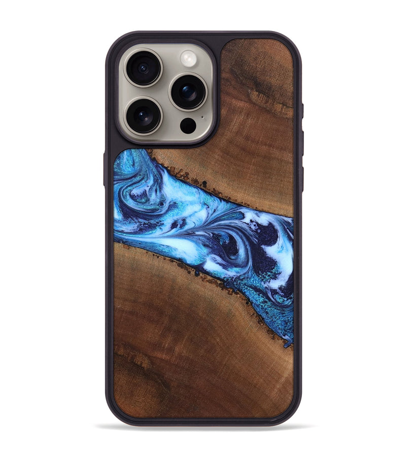iPhone 15 Pro Max Wood Phone Case - King (Blue, 820162)