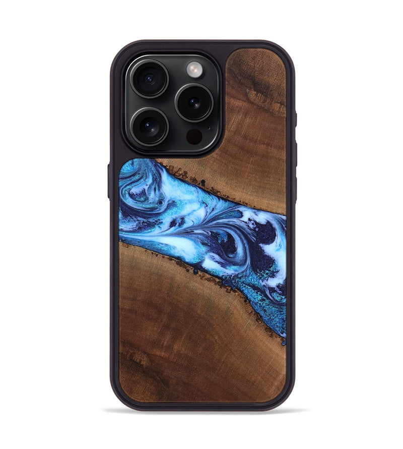 iPhone 15 Pro Wood Phone Case - King (Blue, 820162)