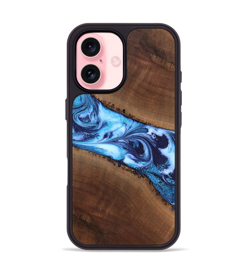 iPhone 16 Wood Phone Case - King (Blue, 820162)