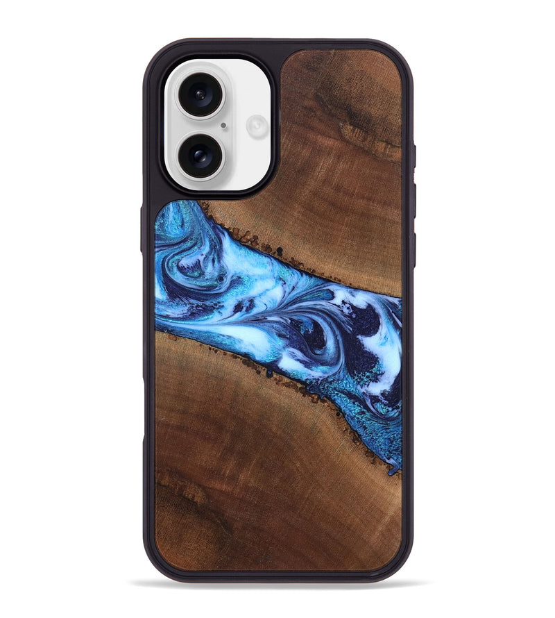 iPhone 16 Plus Wood Phone Case - King (Blue, 820162)