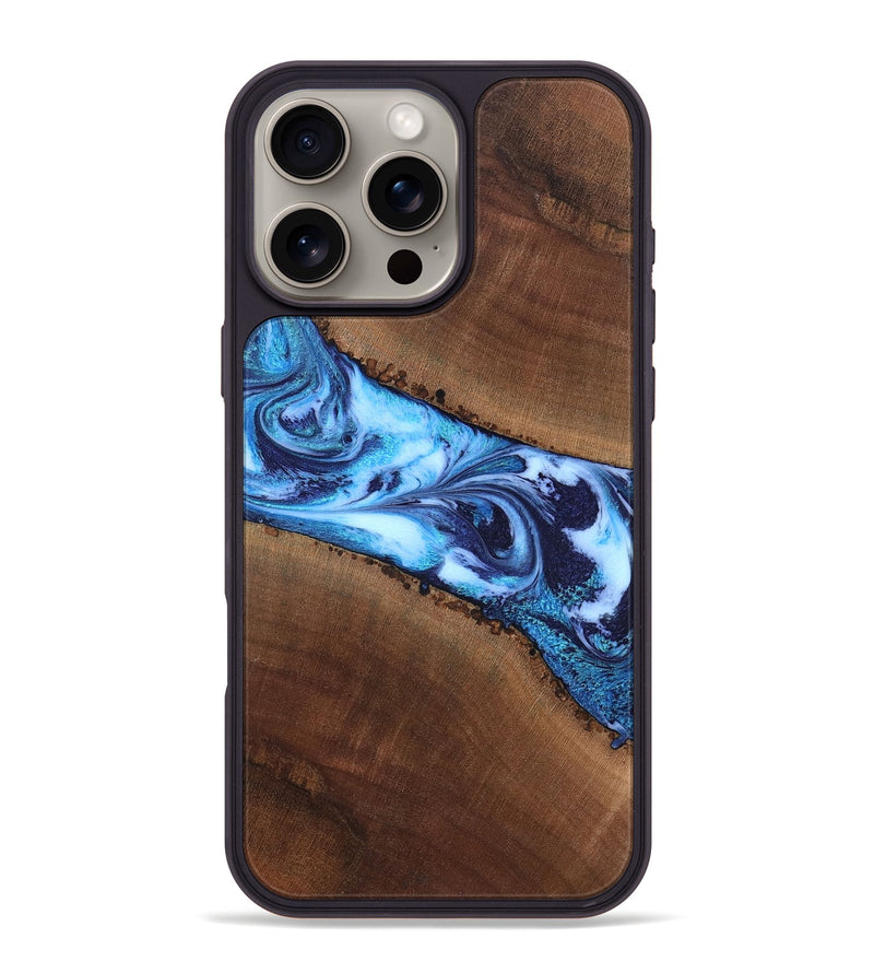 iPhone 16 Pro Max Wood Phone Case - King (Blue, 820162)