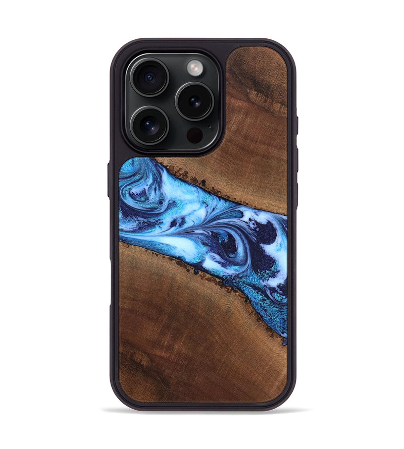 iPhone 16 Pro Wood Phone Case - King (Blue, 820162)