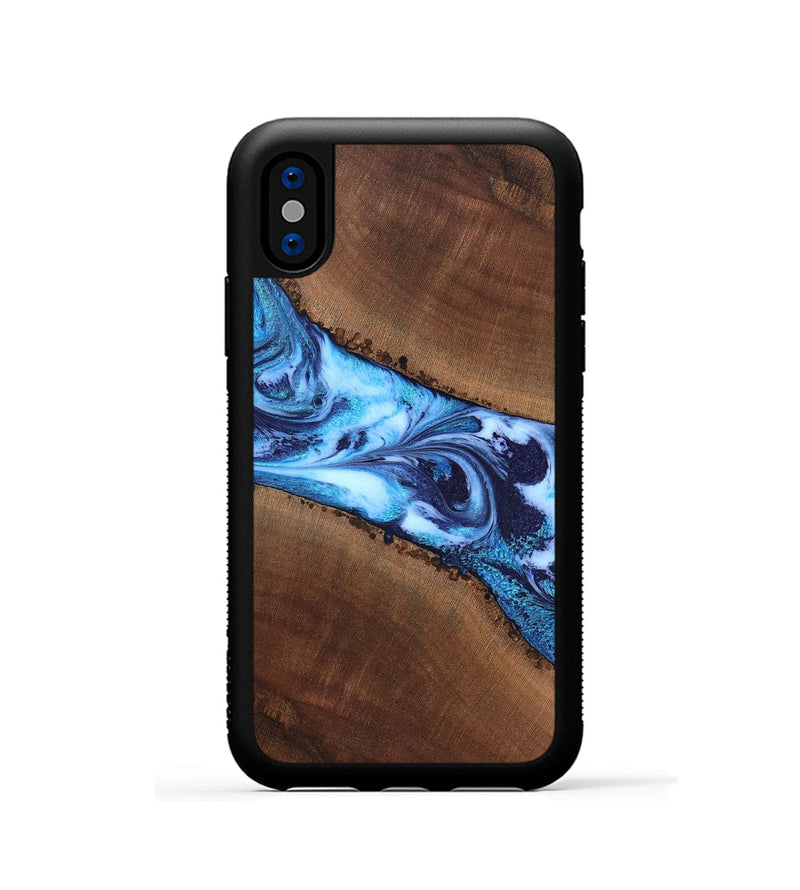 iPhone Xs Wood Phone Case - King (Blue, 820162)