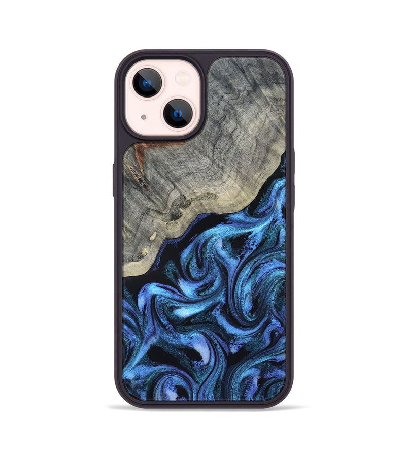 iPhone 14 Wood Phone Case - Yehuda (Blue, 820163)