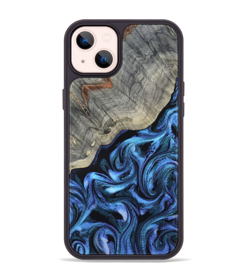 iPhone 14 Plus Wood Phone Case - Yehuda (Blue, 820163)