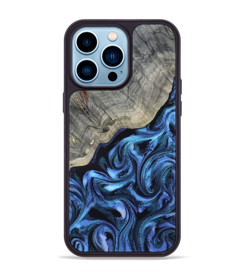 iPhone 14 Pro Max Wood Phone Case - Yehuda (Blue, 820163)