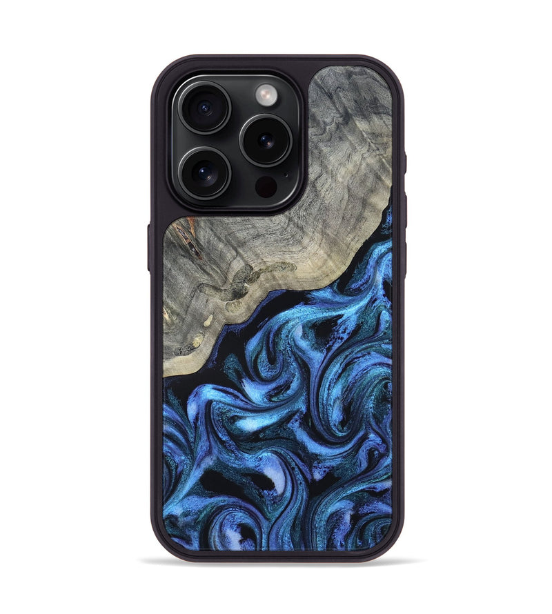 iPhone 15 Pro Wood Phone Case - Yehuda (Blue, 820163)