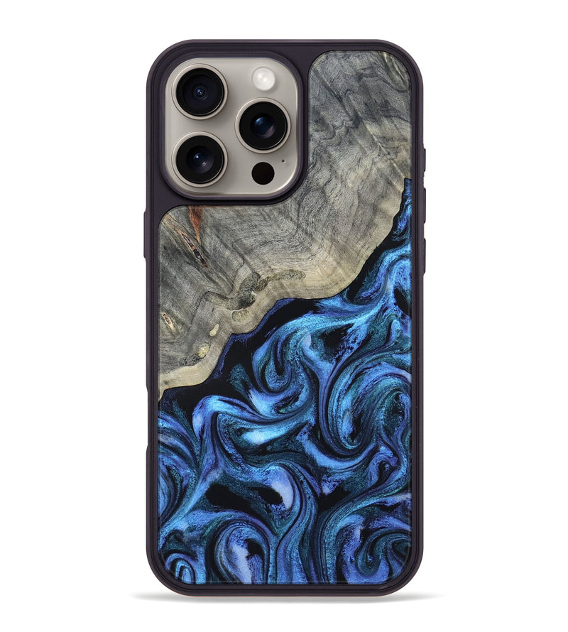 iPhone 16 Pro Max Wood Phone Case - Yehuda (Blue, 820163)
