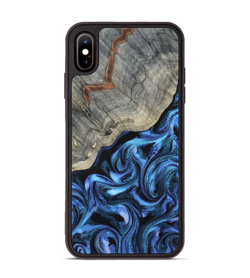 iPhone Xs Max Wood Phone Case - Yehuda (Blue, 820163)