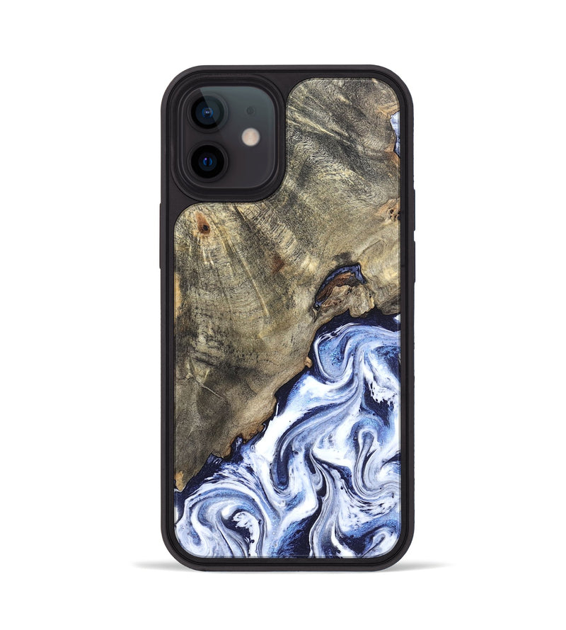iPhone 12 Wood Phone Case - Darci (Blue, 820165)