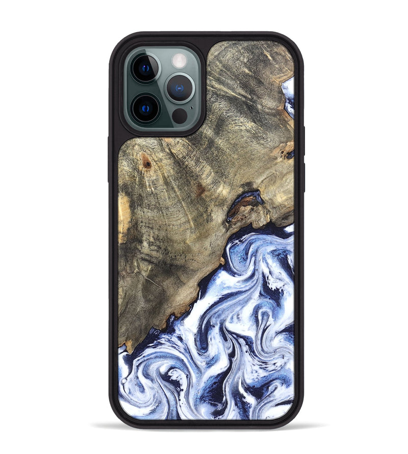 iPhone 12 Pro Max Wood Phone Case - Darci (Blue, 820165)