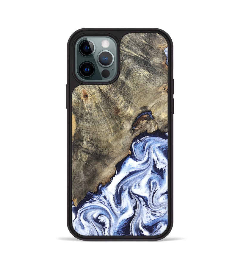 iPhone 12 Pro Wood Phone Case - Darci (Blue, 820165)